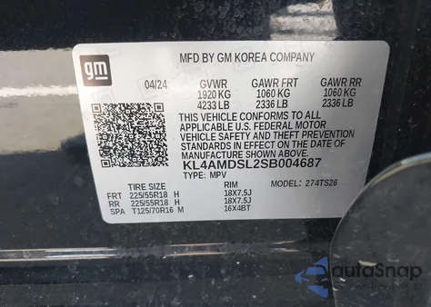 2025 Buick Encore Gx Sport Touring Fwd из США, поврежденный, VIN KL4AMDSL2SB004687